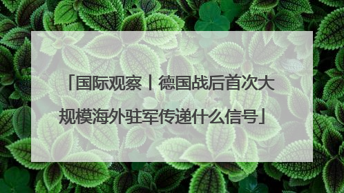 国际观察丨德国战后首次大规模海外驻军传递什么信号