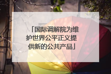 国际调解院为维护世界公平正义提供新的公共产品