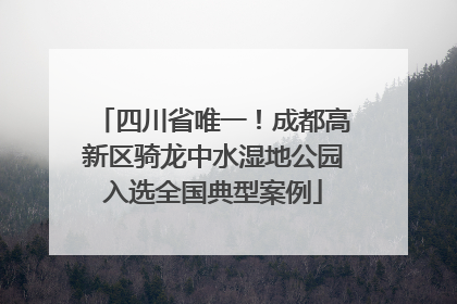 四川省唯一！成都高新区骑龙中水湿地公园入选全国典型案例