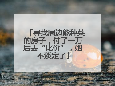 寻找周边能种菜的房子，付了一万后去“比价”，她不淡定了