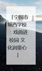 宁国市城西学校：戏曲进校园 文化润童心