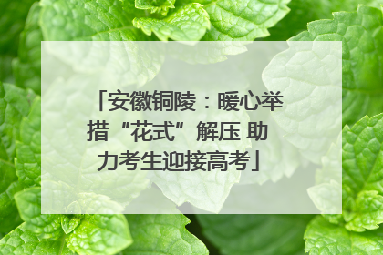 安徽铜陵：暖心举措“花式”解压 助力考生迎接高考