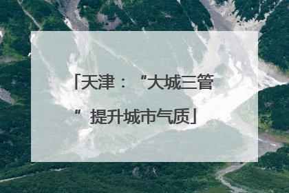 天津：“大城三管”提升城市气质