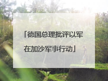 德国总理批评以军在加沙军事行动