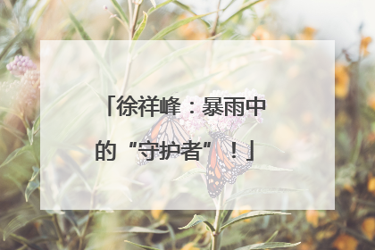 徐祥峰：暴雨中的“守护者”！