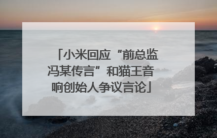 小米回应“前总监冯某传言”和猫王音响创始人争议言论