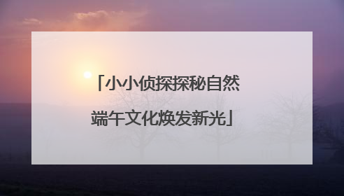 小小侦探探秘自然 端午文化焕发新光