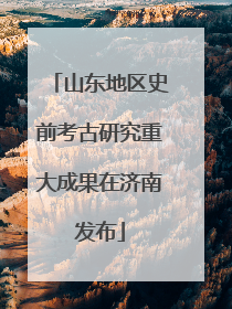 山东地区史前考古研究重大成果在济南发布