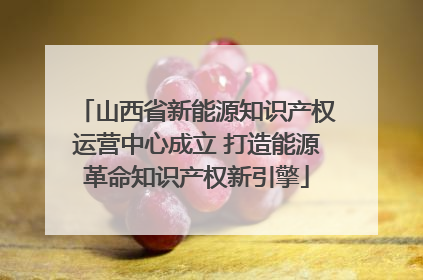 山西省新能源知识产权运营中心成立 打造能源革命知识产权新引擎