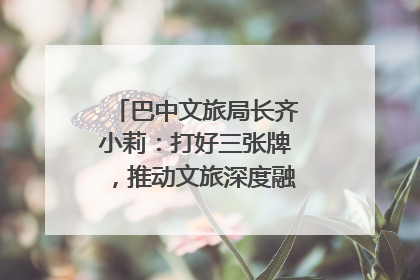 巴中文旅局长齐小莉：打好三张牌，推动文旅深度融合｜文旅局长说
