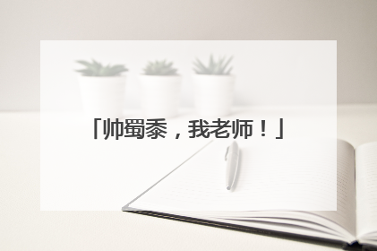 帅蜀黍，我老师！