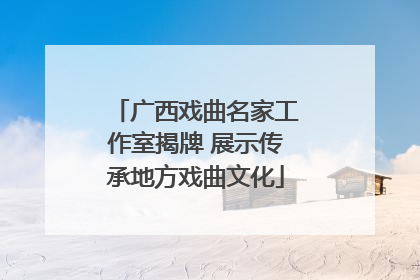 广西戏曲名家工作室揭牌 展示传承地方戏曲文化