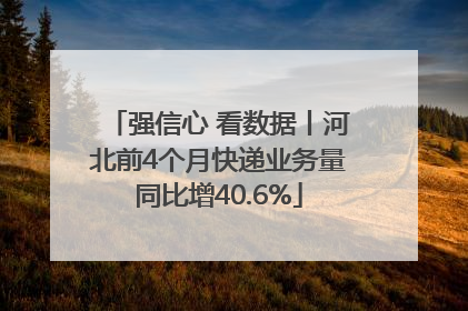 强信心 看数据丨河北前4个月快递业务量同比增40.6%