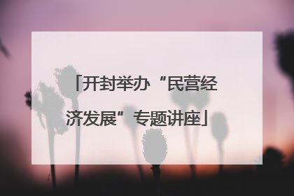开封举办“民营经济发展”专题讲座
