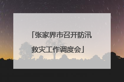 张家界市召开防汛救灾工作调度会