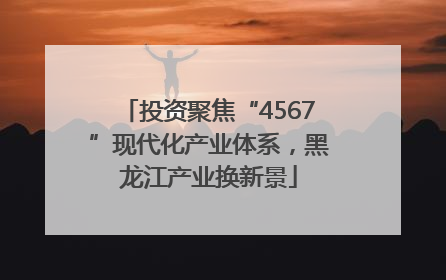 投资聚焦“4567”现代化产业体系，黑龙江产业换新景