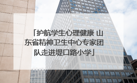 护航学生心理健康 山东省精神卫生中心专家团队走进堤口路小学