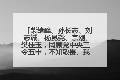 柴绪峰、孙长志、刘志诚、杨昆尧、宗刚、樊桂玉，罔顾党中央三令五申，不知敬畏、我行我素、肆意妄为！