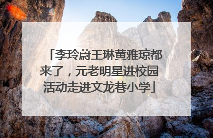 李玲蔚王琳黄雅琼都来了，元老明星进校园活动走进文龙巷小学
