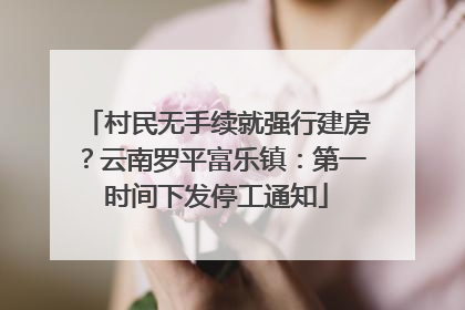 村民无手续就强行建房？云南罗平富乐镇：第一时间下发停工通知