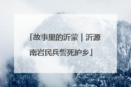 故事里的沂蒙｜沂源南岩民兵誓死护乡