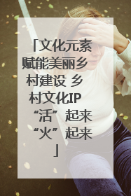 文化元素赋能美丽乡村建设 乡村文化IP“活”起来“火”起来