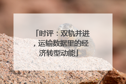 时评：双轨并进，运输数据里的经济转型动能