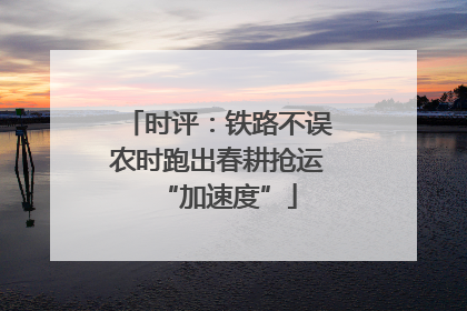 时评：铁路不误农时跑出春耕抢运“加速度”