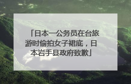 日本一公务员在台旅游时偷拍女子裙底，日本岩手县政府致歉