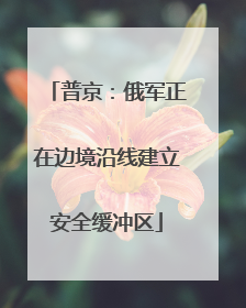 普京：俄军正在边境沿线建立安全缓冲区