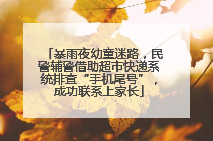 暴雨夜幼童迷路，民警辅警借助超市快递系统排查“手机尾号”，成功联系上家长