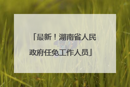 最新！湖南省人民政府任免工作人员