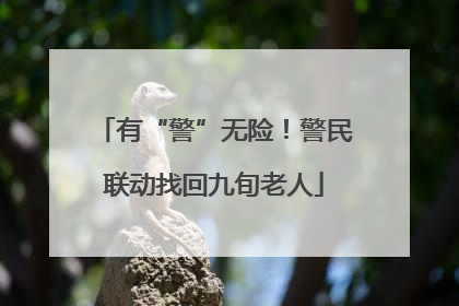 有“警”无险！警民联动找回九旬老人
