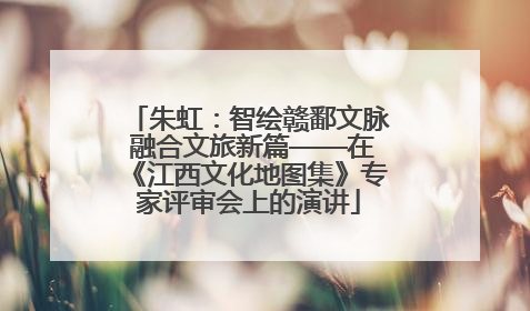 朱虹：智绘赣鄱文脉 融合文旅新篇——在《江西文化地图集》专家评审会上的演讲