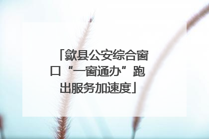 歙县公安综合窗口“一窗通办”跑出服务加速度