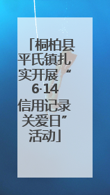桐柏县平氏镇扎实开展“6·14信用记录关爱日”活动