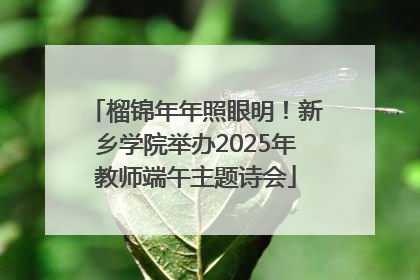 榴锦年年照眼明！新乡学院举办2025年教师端午主题诗会