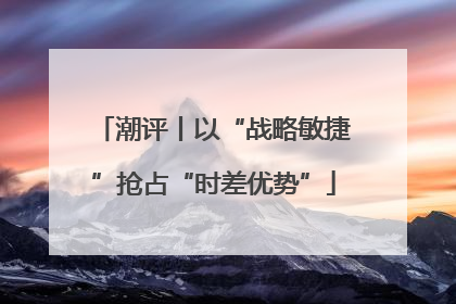 潮评丨以“战略敏捷”抢占“时差优势”