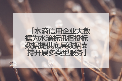 水滴信用企业大数据为水滴标讯招投标数据提供底层数据支持开展多类型服务