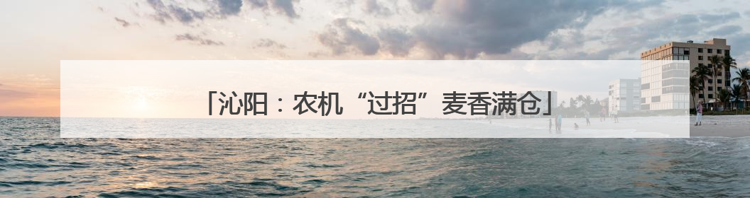 沁阳：农机“过招”麦香满仓