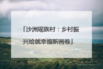 沙洲瑶族村：乡村振兴绘就幸福新画卷