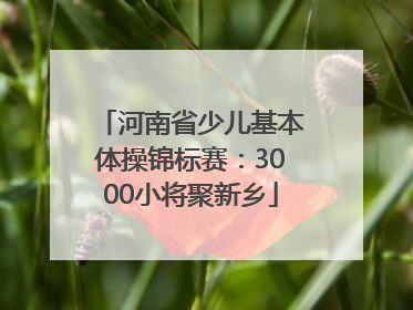 河南省少儿基本体操锦标赛：3000小将聚新乡