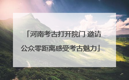 河南考古打开院门 邀请公众零距离感受考古魅力