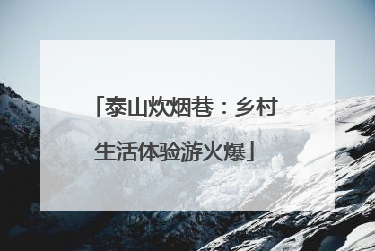 泰山炊烟巷：乡村生活体验游火爆