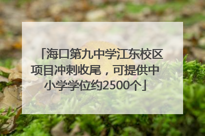 海口第九中学江东校区项目冲刺收尾，可提供中小学学位约2500个