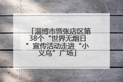 淄博市暨张店区第38个“世界无烟日”宣传活动走进“小义乌”广场