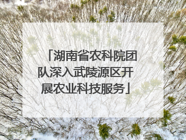 湖南省农科院团队深入武陵源区开展农业科技服务