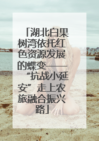 湖北白果树湾依托红色资源发展的蝶变——“抗战小延安”走上农旅融合振兴路