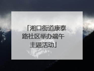 湘口街道康泰路社区举办端午主题活动