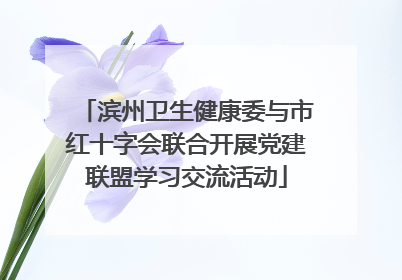 滨州卫生健康委与市红十字会联合开展党建联盟学习交流活动